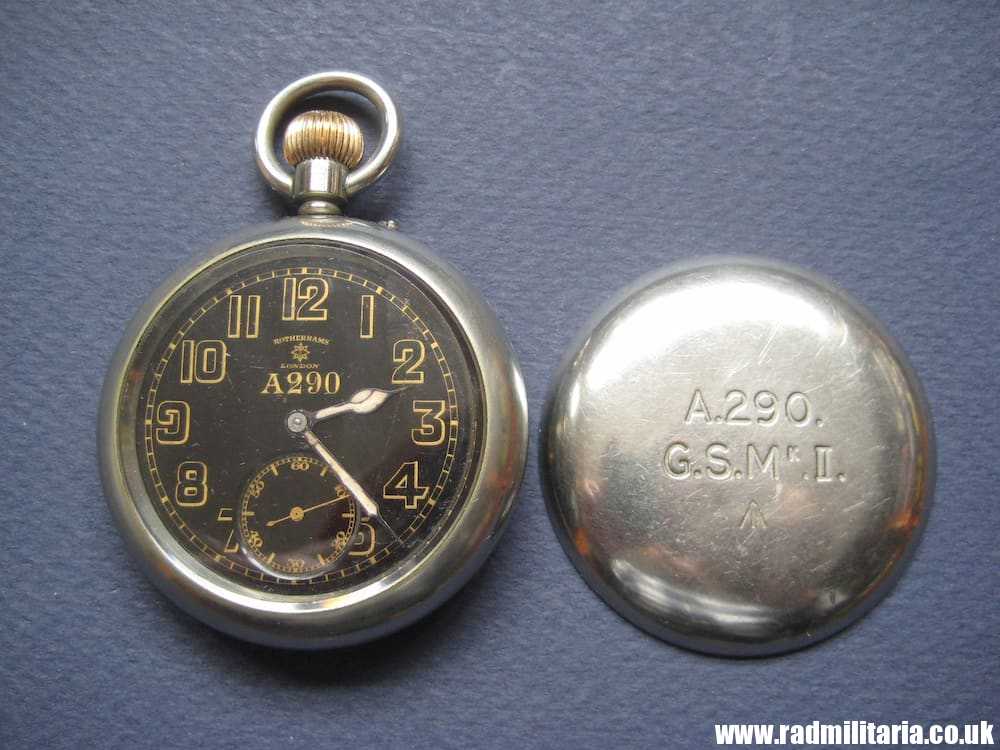 & WW1 British military POCKET WATCH in good working order: ROTHERHAMS London A290 G.S.MK.II /I\ genuine !! - Image 9