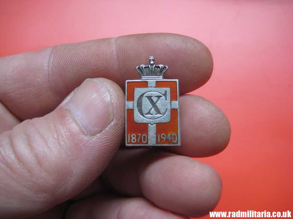 & WW2 old Danish 1870 - 1940 sterling silver ENAMEL BADGE Georg Jensen, marked. - Image 10