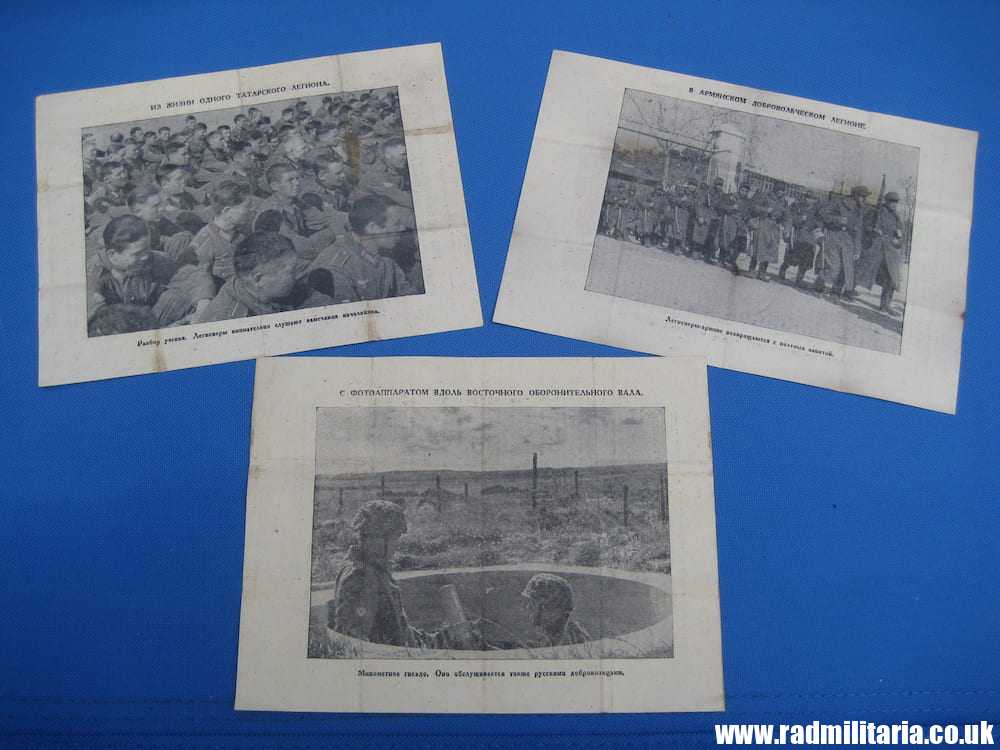 & WW2 original German documents - PROPAGANDA LEAFLETS for Russian soldiers, from propaganda shell.