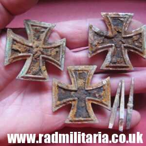 & WW2 IRON CROSS 1ST CLASS - SET of 3, before restoration, 100% genuine.