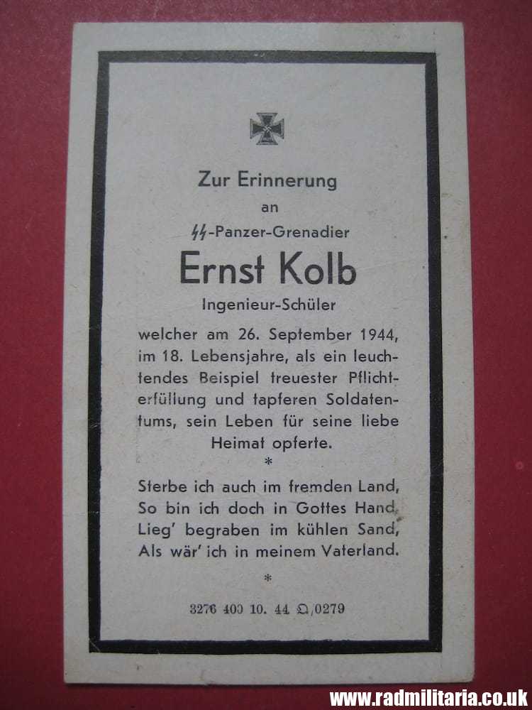 & WW2 original WAFFEN SS soldier documents KIA 26.9.1944 Warsaw Uprising. Rare !!! - Image 6