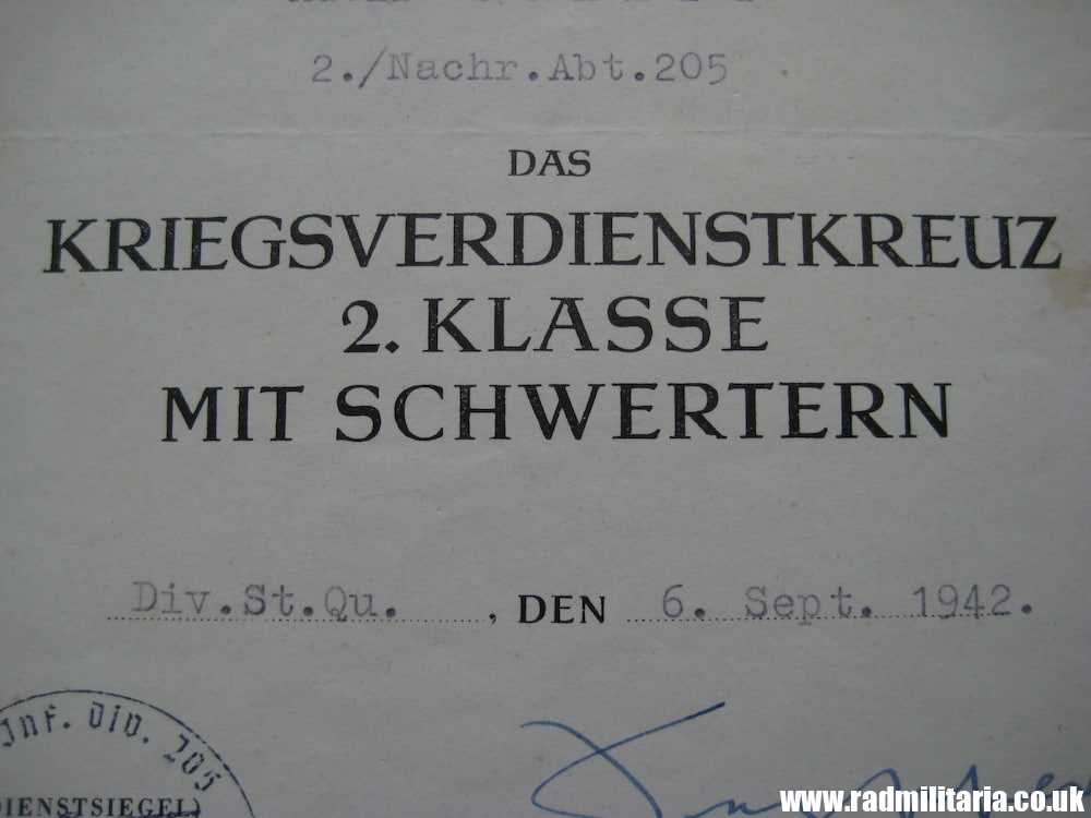 & WW2 German DOCUMENT: KVK - Kriegsverdienstkreuz 2nd Class. 100% genuine - Image 8
