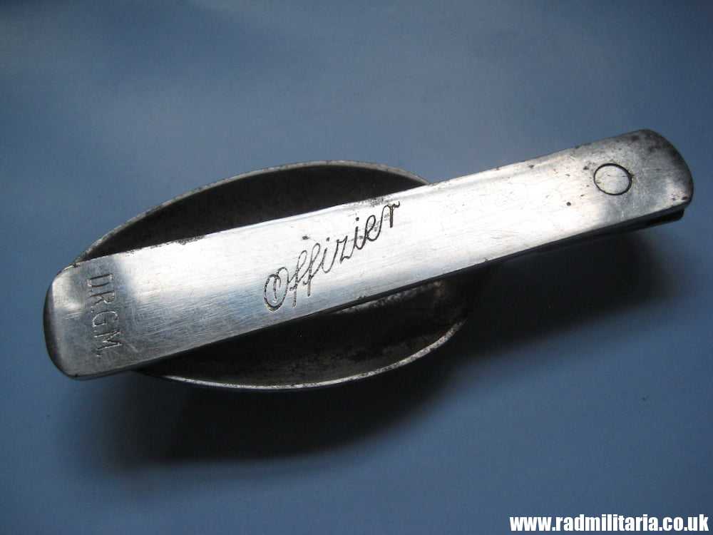 & WW2 German cutlery: Folding SPOON marked: "D.R.G.M. Officer." 3rd Reich cutlery - Image 5