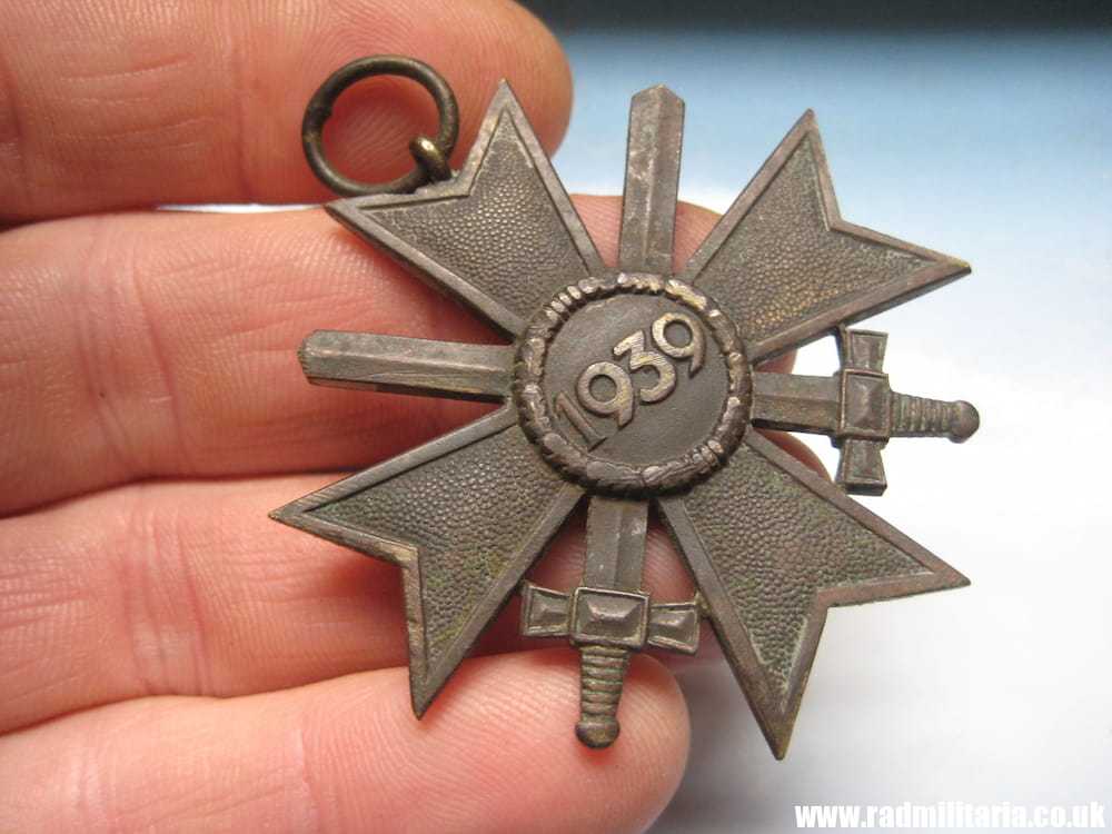 & WW2 original German War Merit Cross 2nd Class - KVK Kriegsverdienstkreuz 2. Klasse. metal detecting find. - Image 3