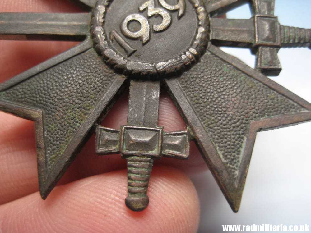 & WW2 original German War Merit Cross 2nd Class - KVK Kriegsverdienstkreuz 2. Klasse. metal detecting find. - Image 4