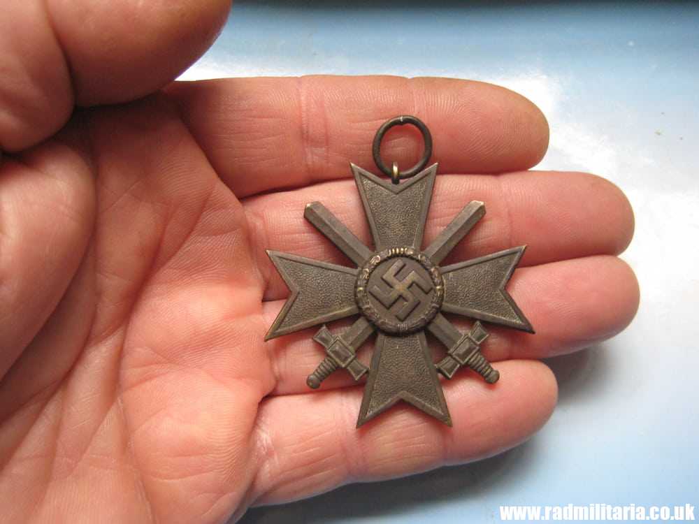 & WW2 original German War Merit Cross 2nd Class - KVK Kriegsverdienstkreuz 2. Klasse. metal detecting find. - Image 6