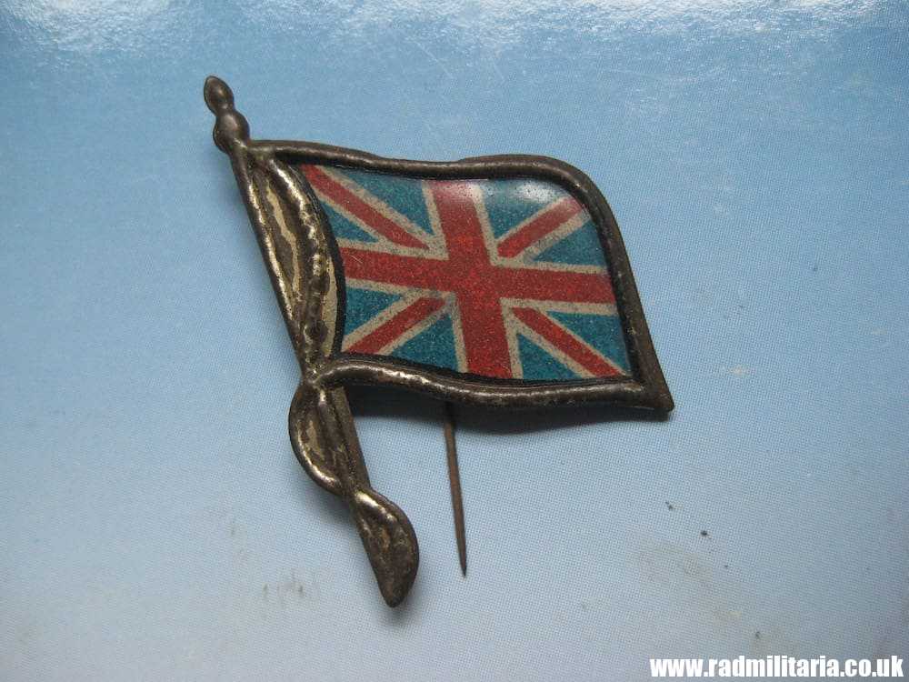 & WW1 old British Patriotic BADGE - FLAG pin badge. - Image 2