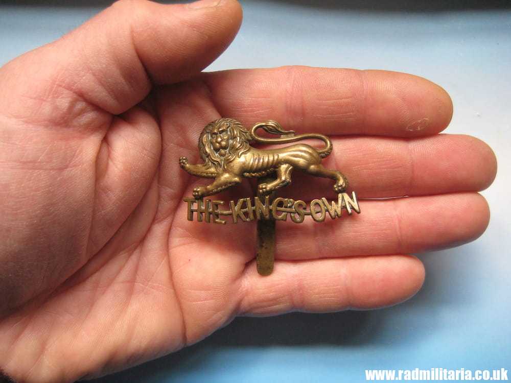 & WW1 British Regimental badge - CAP BADGE: The King's Own Royal Regiment, Lancaster - Genuine. - Image 7