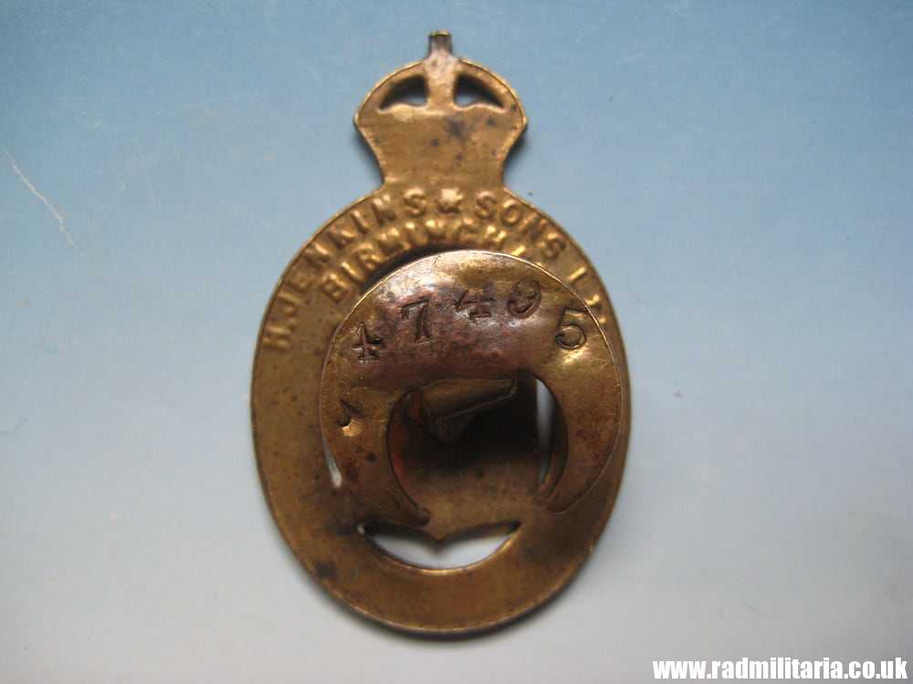 & WW1 British metal BADGE 1915 - ON WAR SERVICE no. J 47495, maker: H. Jenkins & Sons Ltd BIRMINGHAM. - Image 4