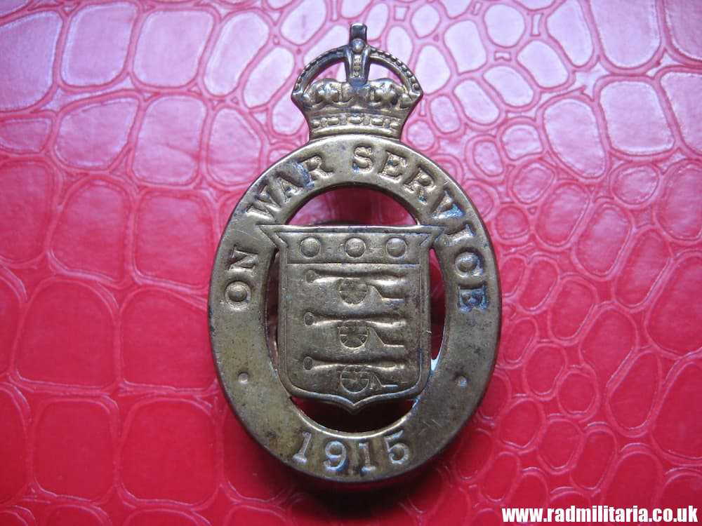 & WW1 British metal BADGE 1915 - ON WAR SERVICE no. J 47495, maker: H. Jenkins & Sons Ltd BIRMINGHAM. - Image 2