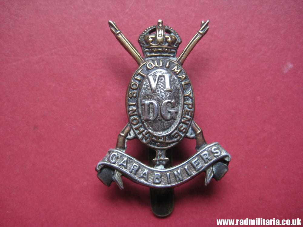 & WW1 original British CAP BADGE - 6th Dragoon Guards (Carabiniers). - Image 6