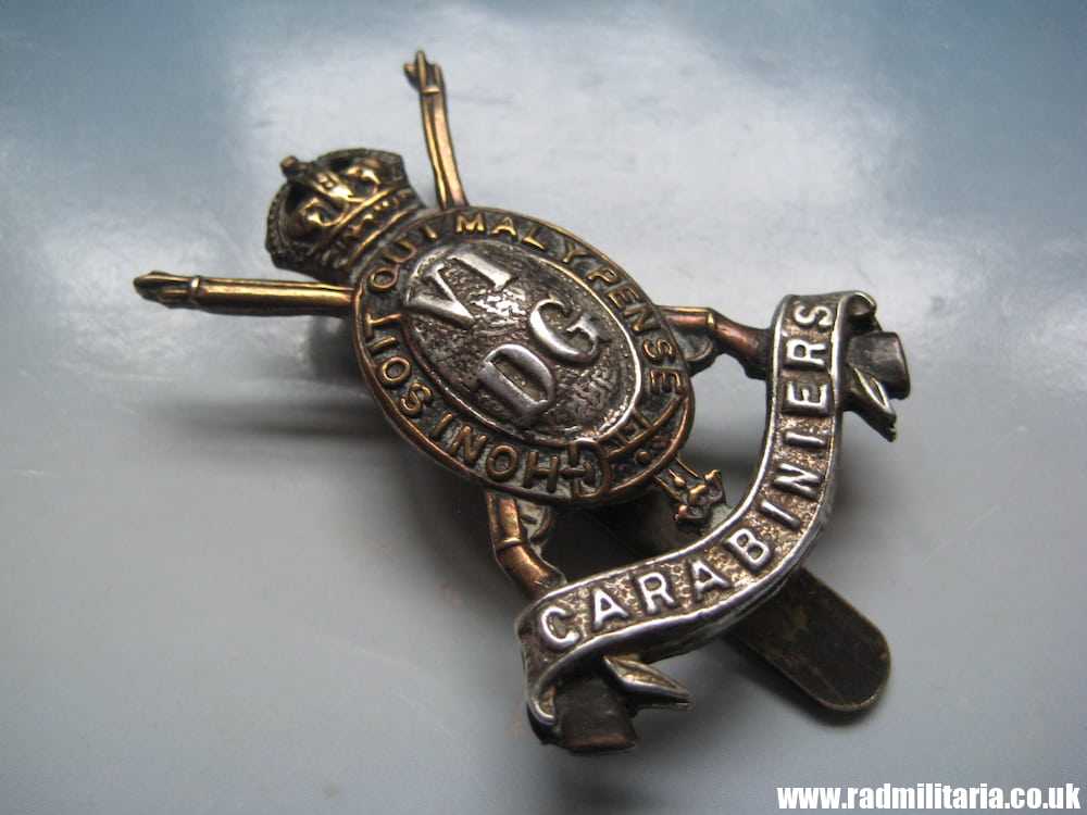 & WW1 original British CAP BADGE - 6th Dragoon Guards (Carabiniers). - Image 5