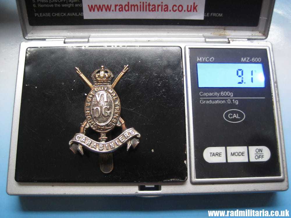 & WW1 original British CAP BADGE - 6th Dragoon Guards (Carabiniers). - Image 10
