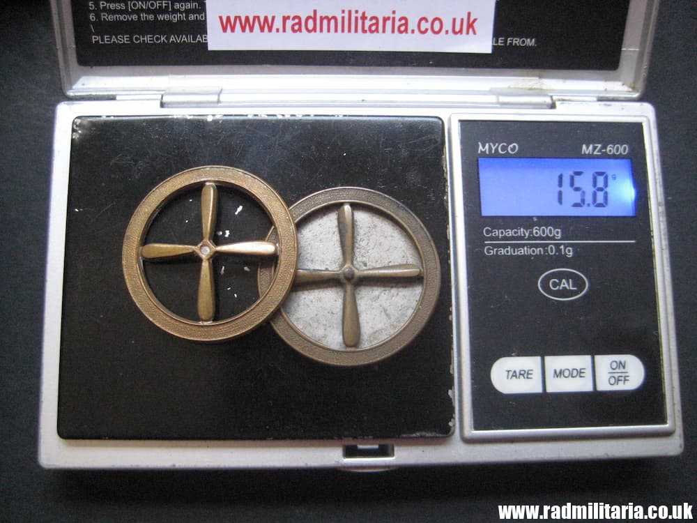 & WW2 Royal Air Force RAF metal sleeve BADGES set of 2, RAF Apprentice's Badges - genuine !! - Image 2