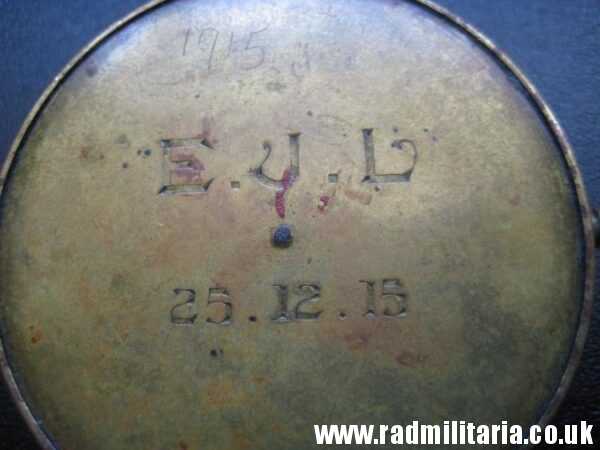 & WW1 original 1915 METAL COMPASS with engraving: E.J.L. 25.12.15 working order. - Image 19