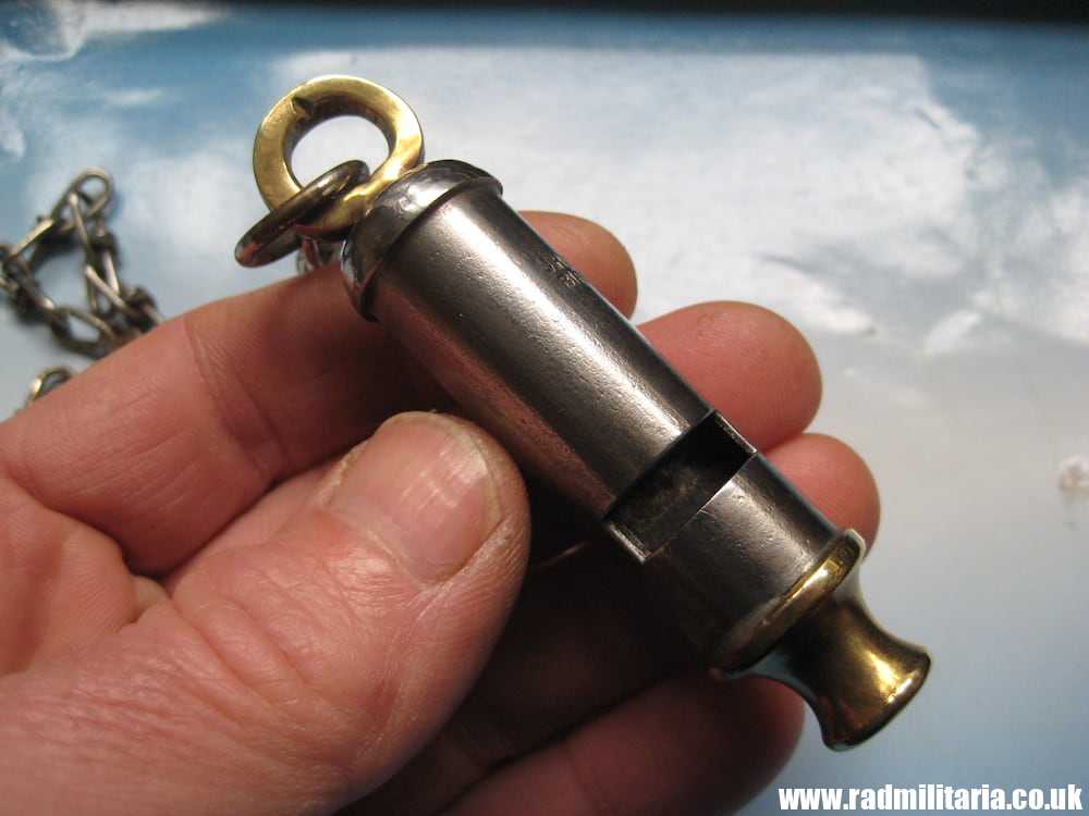 & WW1 original British MILITARY WHISTLE with date 1918 and metal chain: J. HUDSON & Co BIRMINGHAM. - Image 10