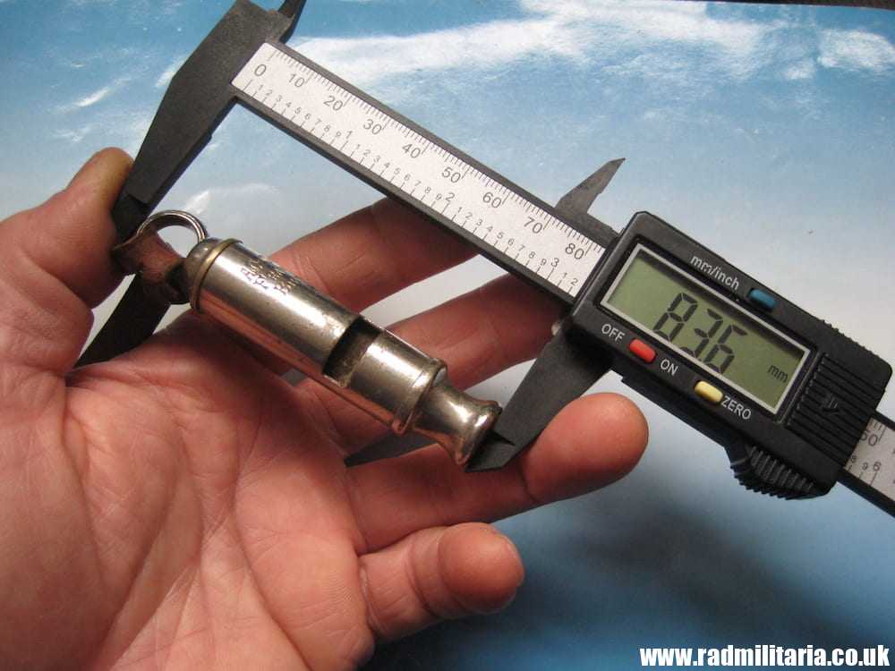 & WW1 original British MILITARY WHISTLE with date 1917 and leather strap: A De Courcy & Co BIRMINGHAM. - Image 14