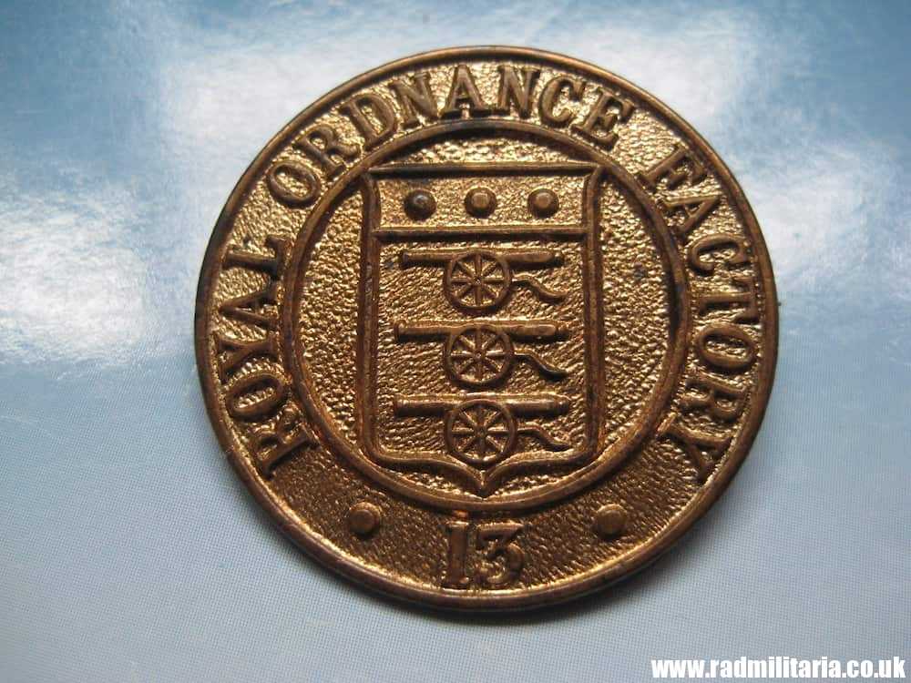 SOLD & WW2 Royal Ordnance Factory 13 munition workers BRONZE BADGE with no. 7326..****.. - Image 2