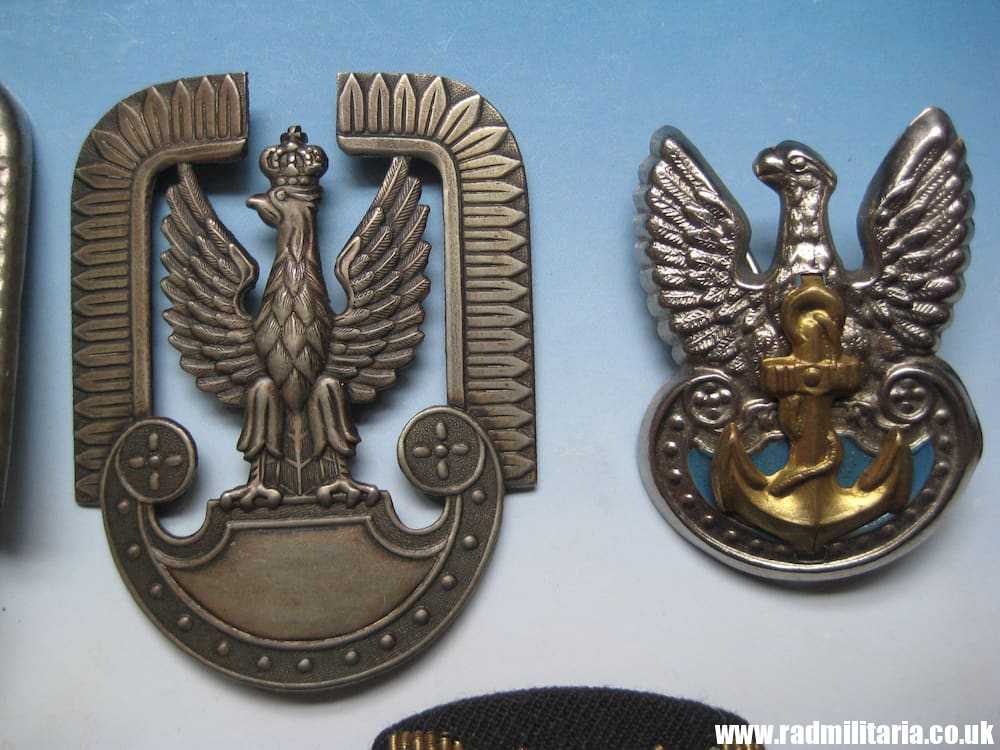 & post WW2 Polish EAGLE BADGES - Cap badges SET OF 7 - Genuine !! - Image 7