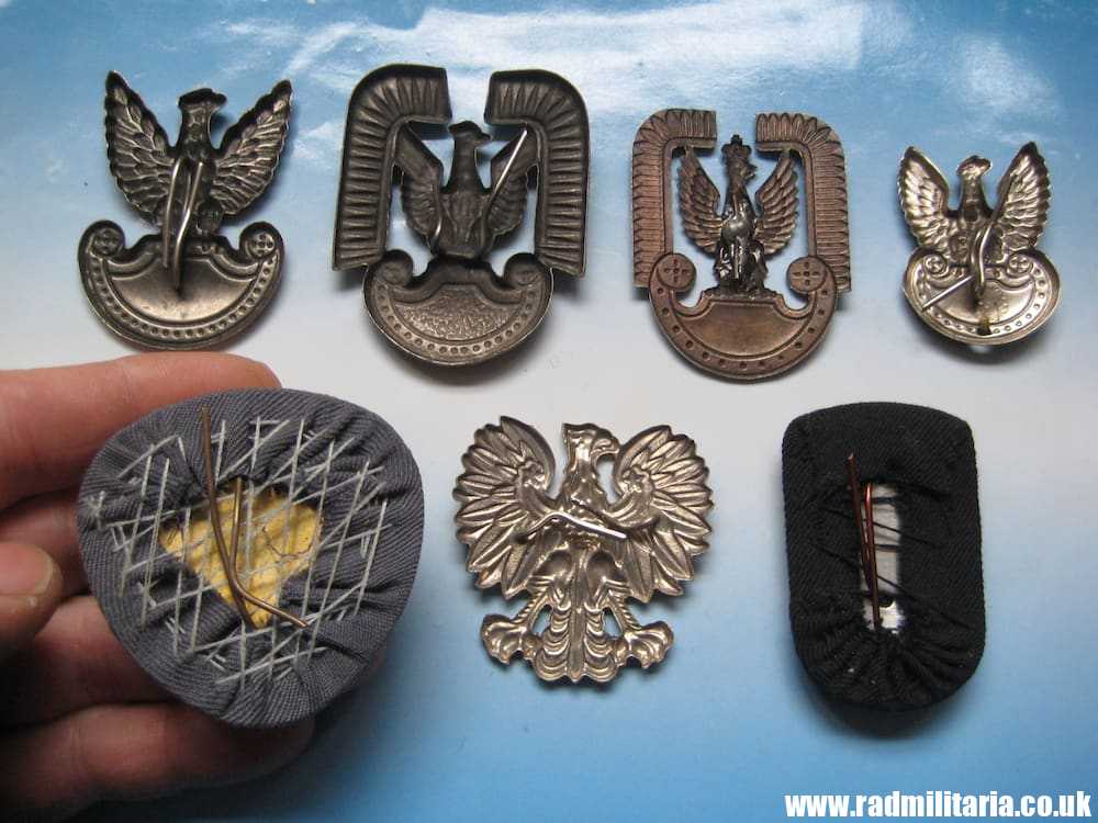 & post WW2 Polish EAGLE BADGES - Cap badges SET OF 7 - Genuine !! - Image 10