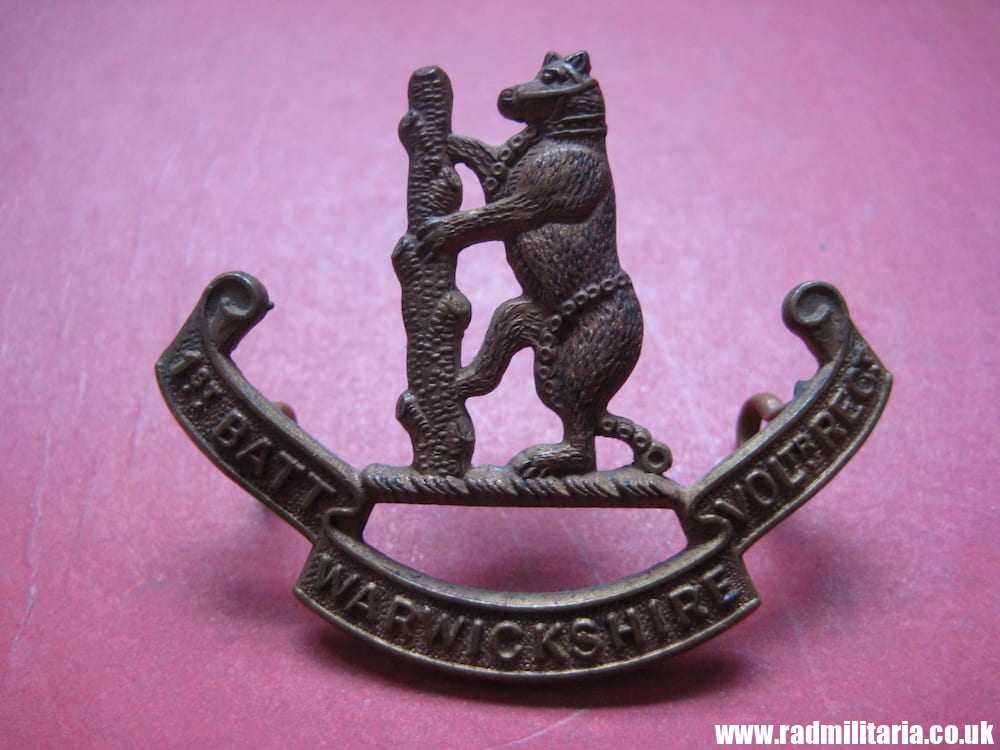 & old British BADGE: Warwickshire 1st BATT. WARWICKSHIRE VOLTR. REGT. - Cap BADGE. - Image 7