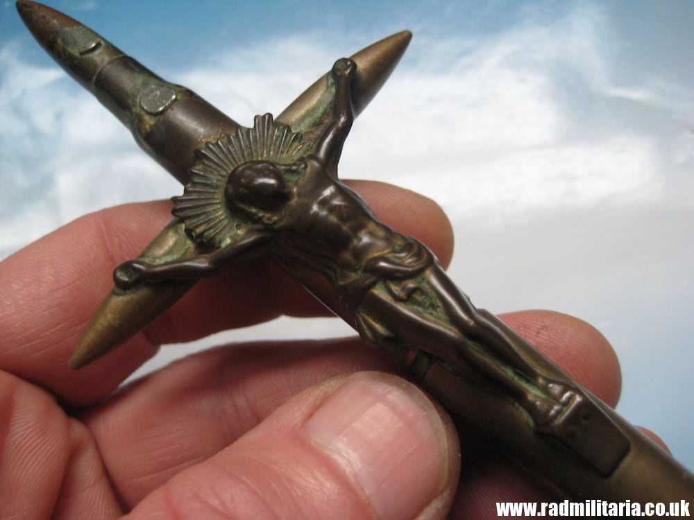 & WW1 original TRENCH ART CRUCIFIX, German trench art ? - Image 3