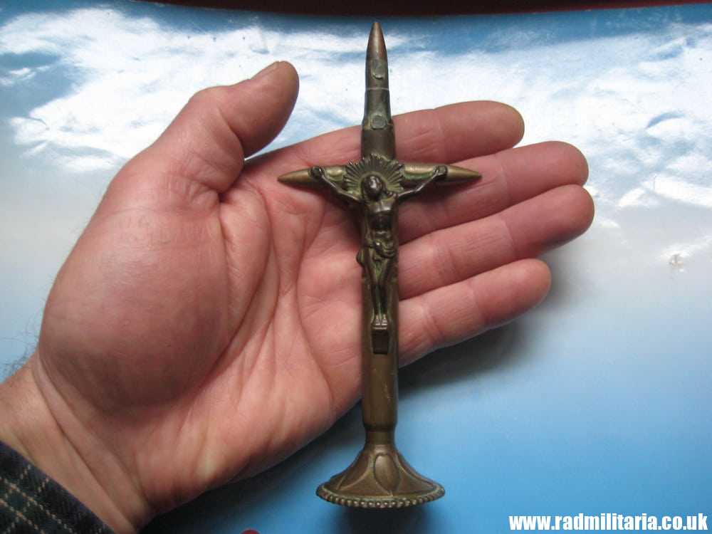 & WW1 original TRENCH ART CRUCIFIX, German trench art ? - Image 2