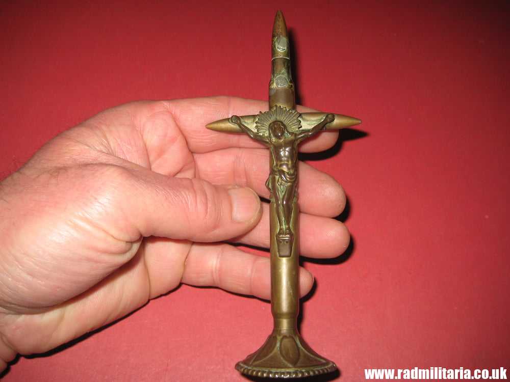 & WW1 original TRENCH ART CRUCIFIX, German trench art ? - Image 14