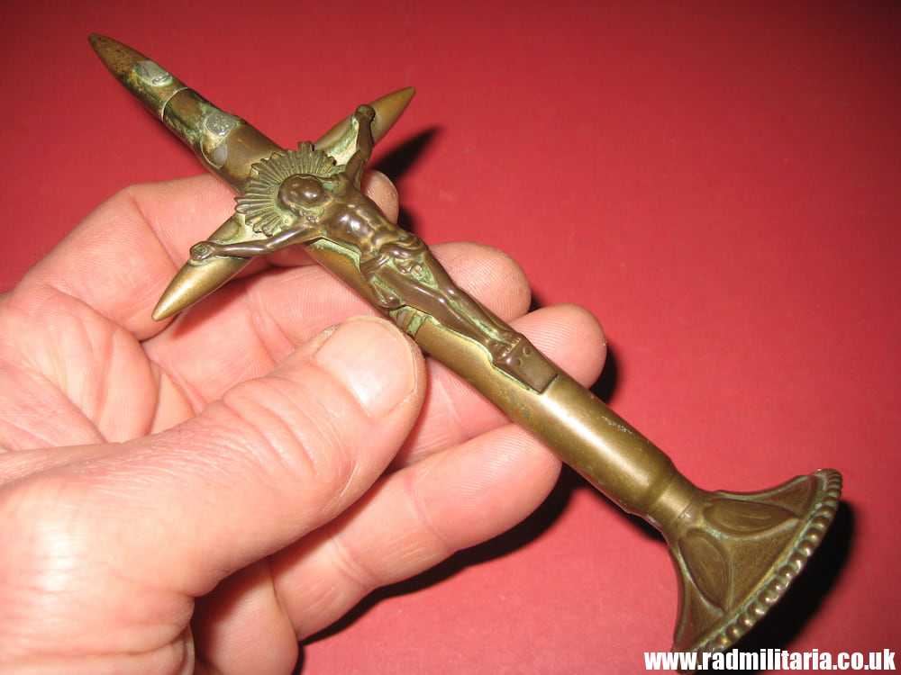& WW1 original TRENCH ART CRUCIFIX, German trench art ? - Image 15
