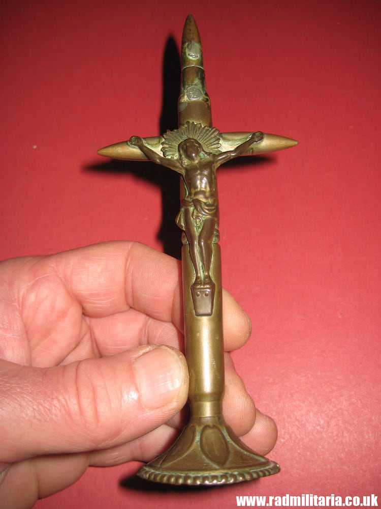 & WW1 original TRENCH ART CRUCIFIX, German trench art ? - Image 18