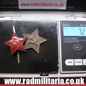 & SET of 2 original SOVIET RUSSIA metal badges - CAP BADGES.