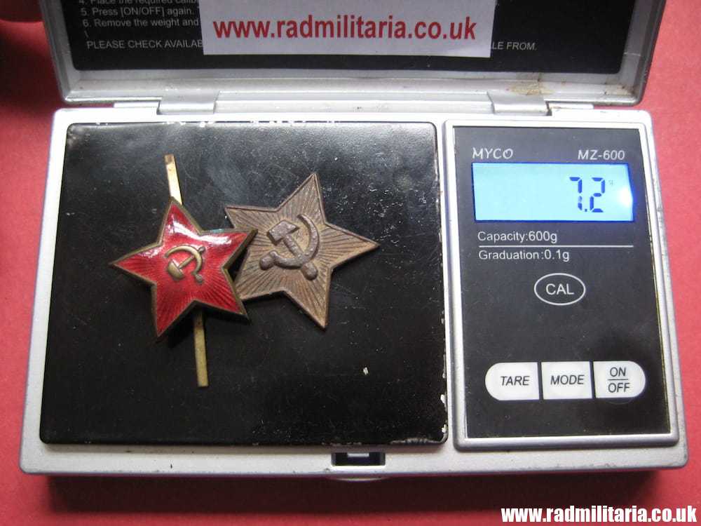 & SET of 2 original SOVIET RUSSIA metal badges - CAP BADGES.