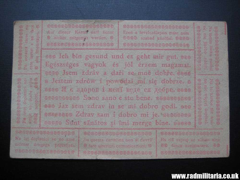 & WW1 original 1st POSTCARD send from POW Camp to family - 3.10.1917 K.u.K. Feldpostamt
