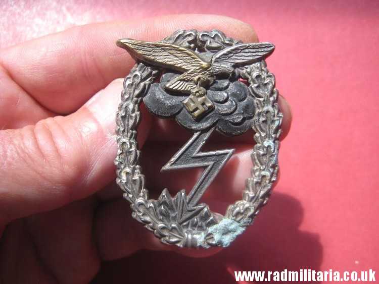 & WW2 original German LUFTWAFFE BADGE - Ground Assault Badge (Erdkampfabzeichen) metal detecting.