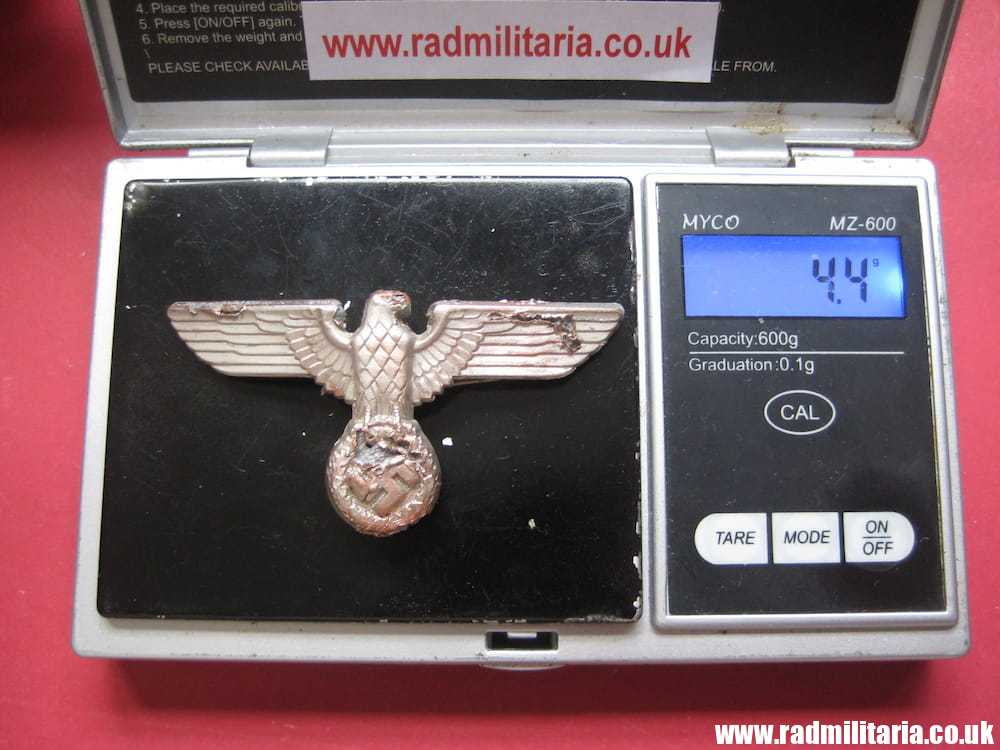 & WW2 Nazi German SA EAGLE BADGE - Cap Badge, marked: RZM M1/72 metal detecting find. - Image 8