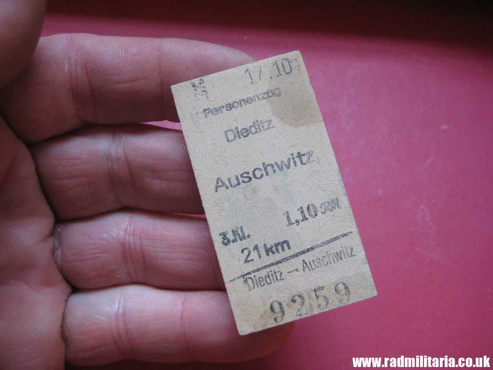 & WW2 German TRAIN TICKET Personenzug DIEDITZ - AUSCHWITZ. 17.10.1944 - 100% genuine. RARE !! - Image 5