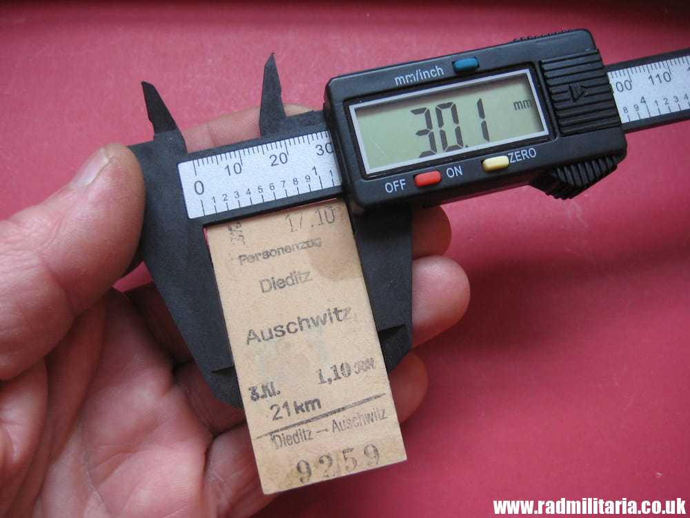 & WW2 German TRAIN TICKET Personenzug DIEDITZ - AUSCHWITZ. 17.10.1944 - 100% genuine. RARE !! - Image 8