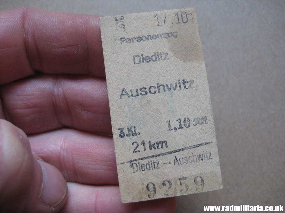 & WW2 German TRAIN TICKET Personenzug DIEDITZ - AUSCHWITZ. 17.10.1944 - 100% genuine. RARE !! - Image 12