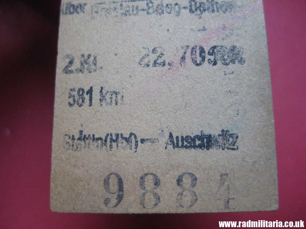 & WW2 German TRAIN TICKET Personenzug STETTIN Hbf - AUSCHWITZ. 28.10.1944 - 100% genuine. RARE ! - Image 10