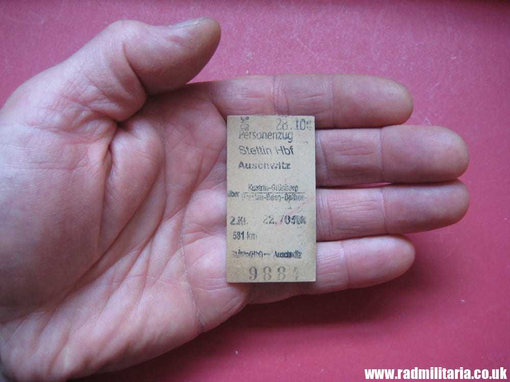 & WW2 German TRAIN TICKET Personenzug STETTIN Hbf - AUSCHWITZ. 28.10.1944 - 100% genuine. RARE ! - Image 11