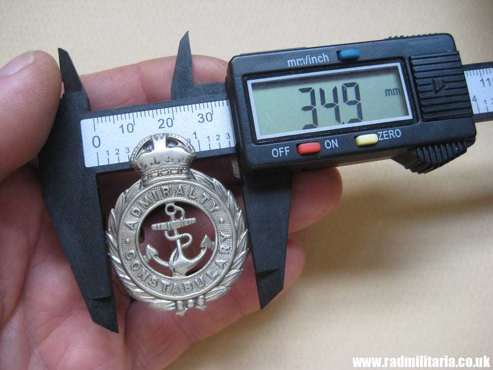 & post WW2 original British METAL BADGE - ADMIRALTY CONSTABULARY white metal cap badge.. - Image 6