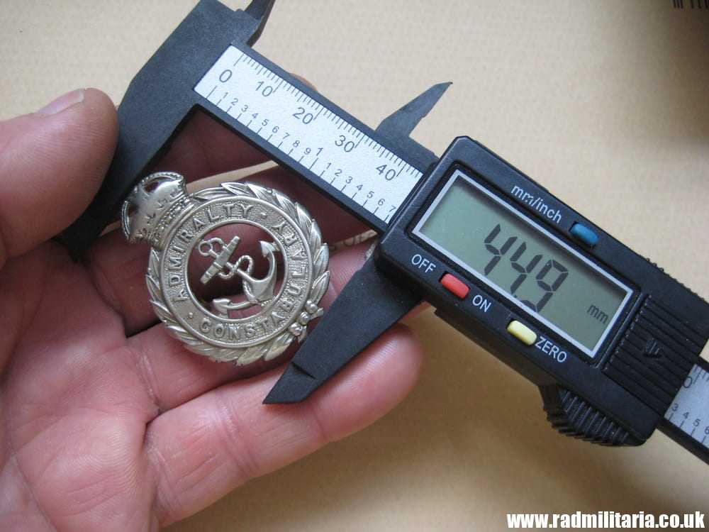 & post WW2 original British METAL BADGE - ADMIRALTY CONSTABULARY white metal cap badge.. - Image 7