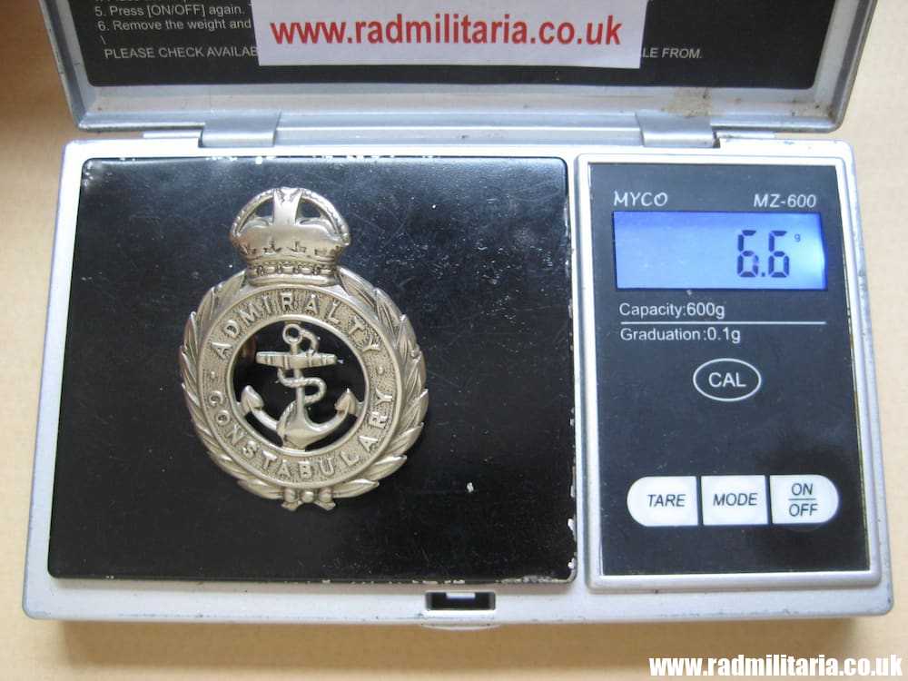 & post WW2 original British METAL BADGE - ADMIRALTY CONSTABULARY white metal cap badge.. - Image 8