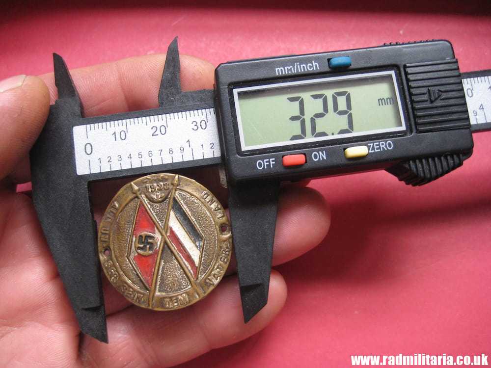 & early Nazi German PROPAGANDA BADGE/PLAQUE: 1933 All Unser Sein Dem Vaterland - genuine. - Image 7