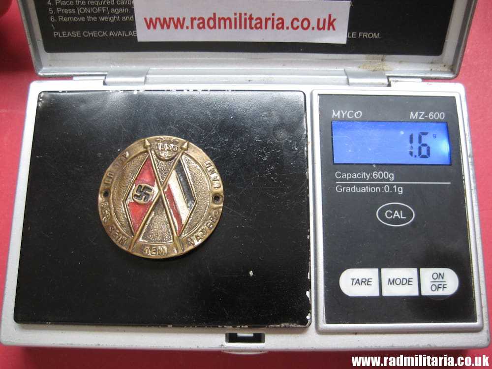 & early Nazi German PROPAGANDA BADGE/PLAQUE: 1933 All Unser Sein Dem Vaterland - genuine. - Image 8