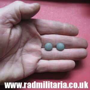 & WW2 SET of 2 German Wehrmacht FIELD CAP BUTTONS marked: BJ 42 smallest size. RARE !