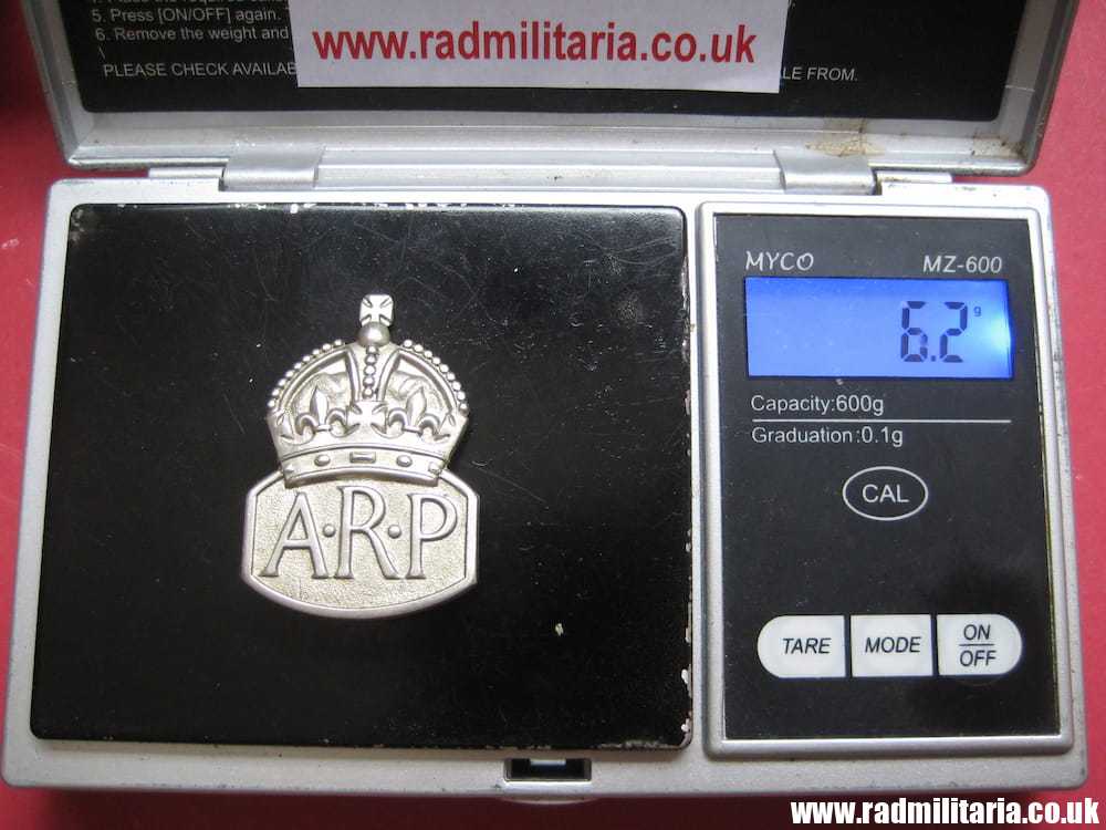 & WW2 British ARP original BADGE for women with maker marks: Marple & Beasley Birmingham. - Image 6