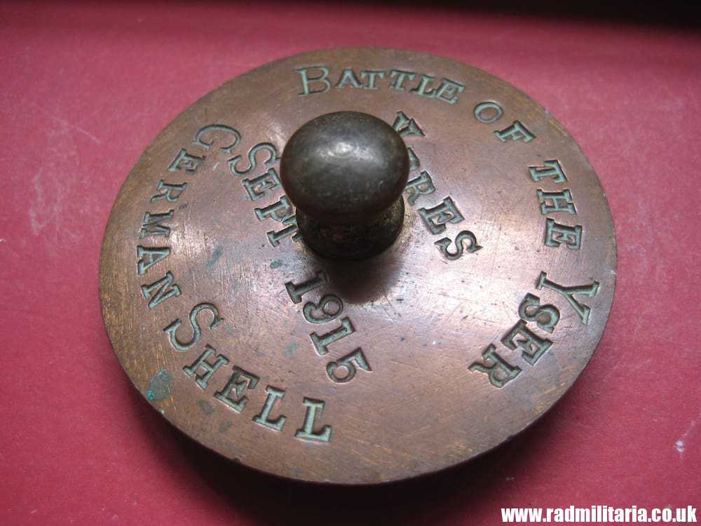 & WW1 original British TRENCH ART made of copper: BATTLE OF YSER, YPRES Sept. 1915 - Image 2