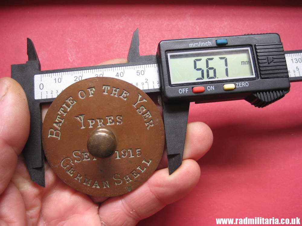 & WW1 original British TRENCH ART made of copper: BATTLE OF YSER, YPRES Sept. 1915 - Image 6