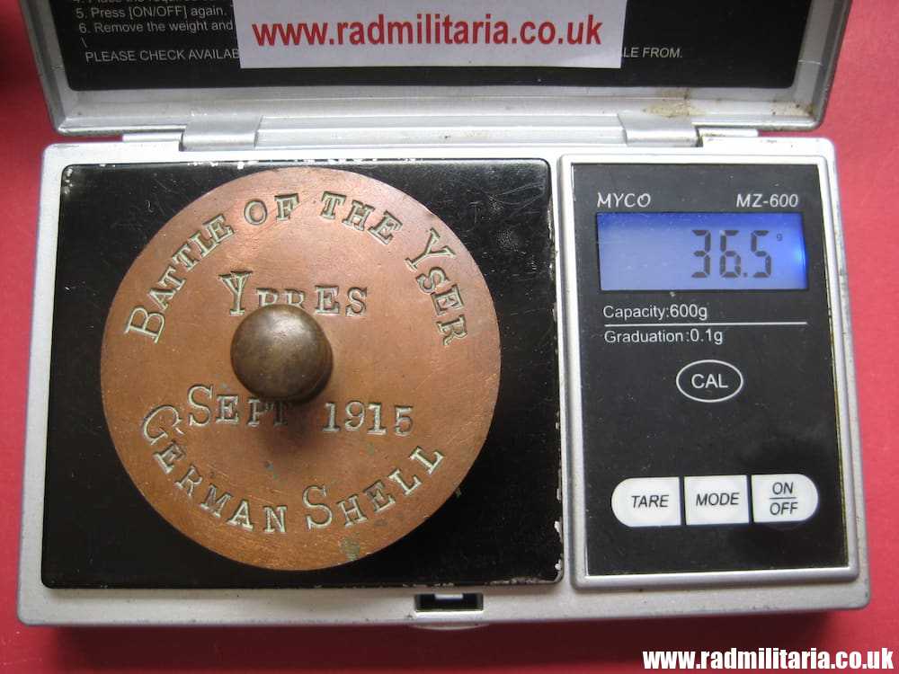 & WW1 original British TRENCH ART made of copper: BATTLE OF YSER, YPRES Sept. 1915 - Image 7